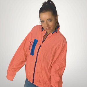 Vintage Newport Blue Neon Windbreaker Jacket